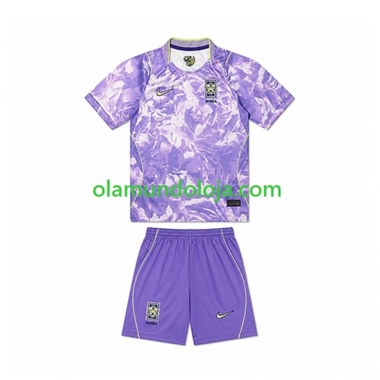 Camisola Coreia do Sul Criança Equipamento Segundo Copa do Mundo 2026 Manga Curta